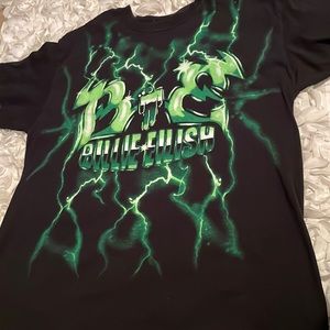 Billie Ellish Mens L Black Green Lightning T-Shirt